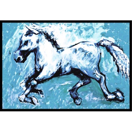 Carolines Treasures Shadow The Horse In Blue Indoor Or Outdoor Mat 18 x 27 In. MW1171MAT